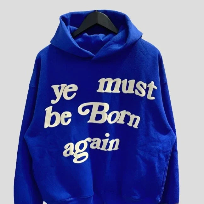 Sudadera con capucha Kanye - "Ye Must Be Born Again" unisex de gran tamaño