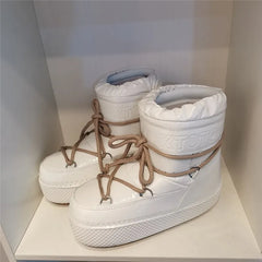 Winter Warm Round Toe Ankle Platform Snow Boots