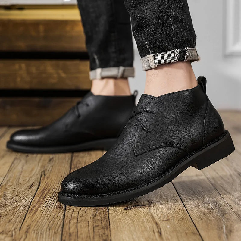 Botas Chelsea de cuero para hombre