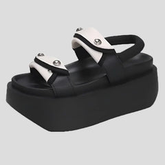 Sandalias de gladiador con tacón de bloque grueso de 8 cm para mujer