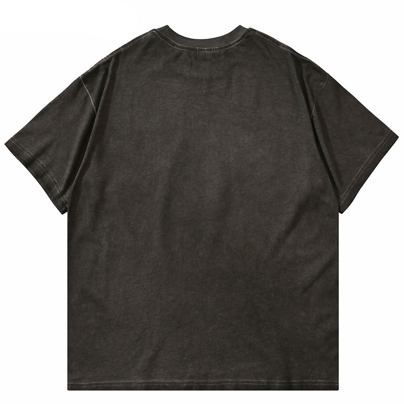 Enigmatic Gaze Men's Oversized Evil Eye Graphic Print T-Shirt
