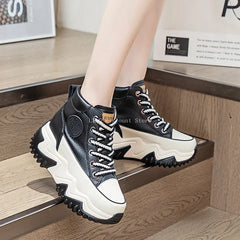 Klobige Plateau-High-Top-Sneakers für Damen