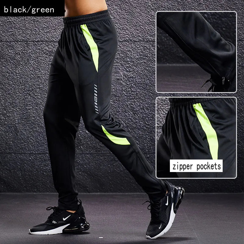 Pantalones deportivos con bolsillo y cremallera para hombre para correr y fitness