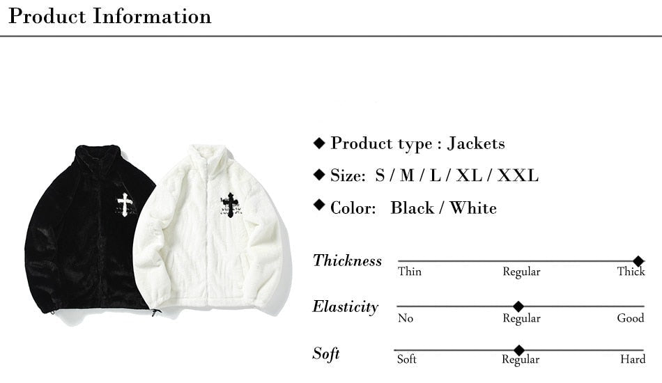 Unisex Fur Zip-up Streetwear Jacket