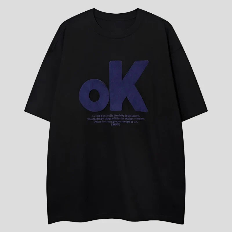 Graphic Oversized T Shirt - OK Patchwork