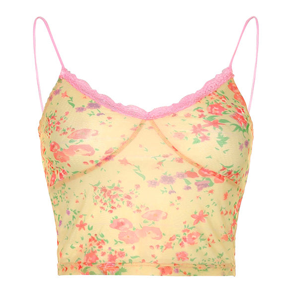 Bralette con tiras de jardín secreto