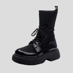 Lace-up Tube Boots for Women