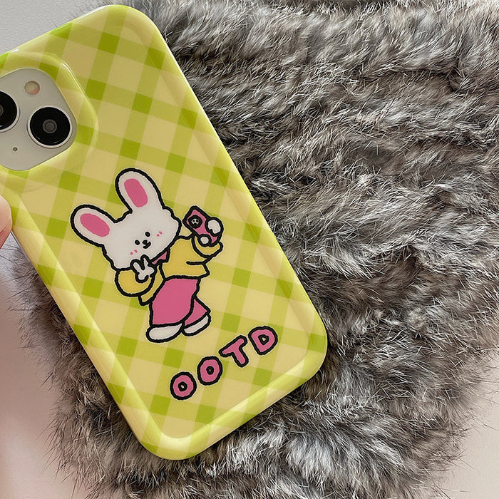 Funda para iPhone con diseño de conejo selfie