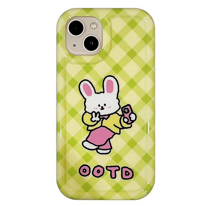 Funda para iPhone con diseño de conejo selfie