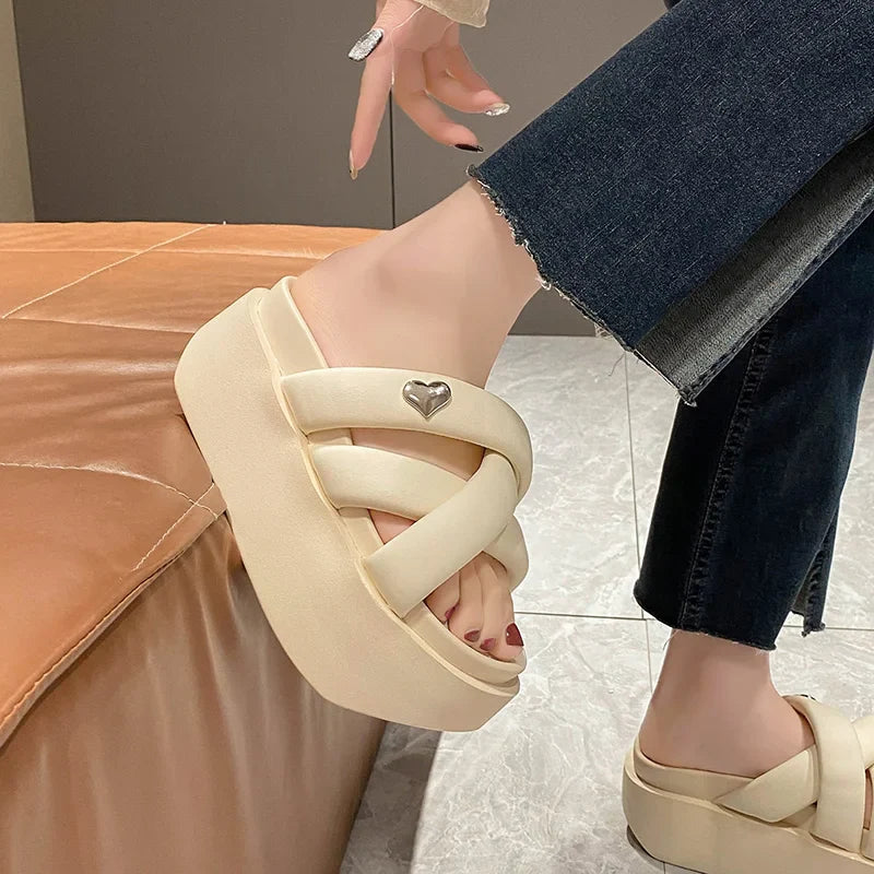 Sandalias de cuña de 8 cm para mujer