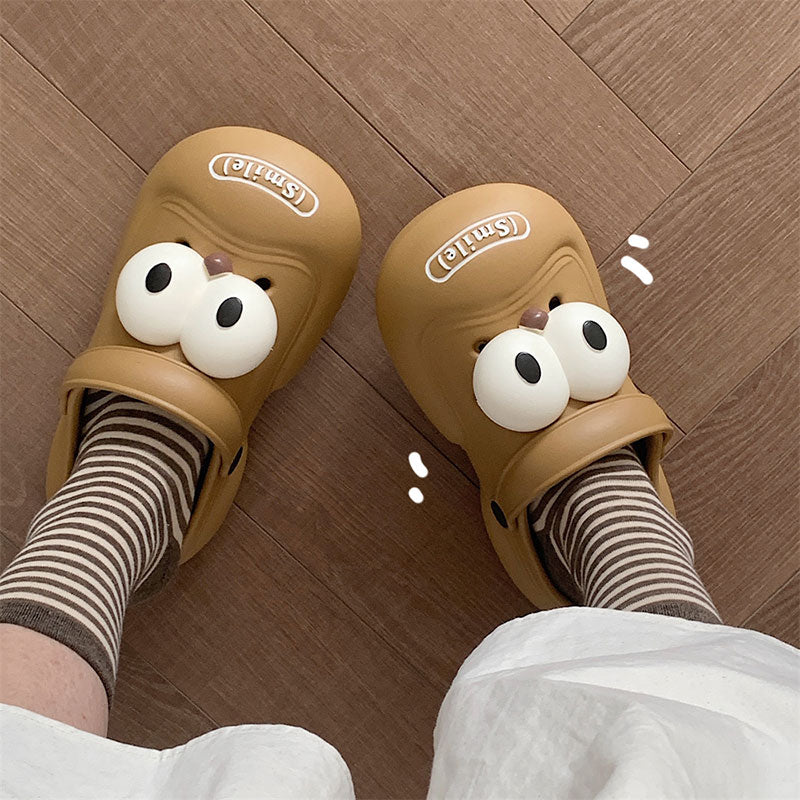 Funny Eyes Unisex Cartoon Beach Slides