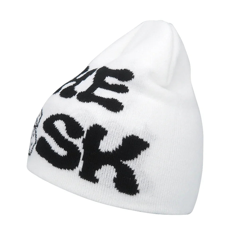 Gorro de punto unisex con letras de Kanye y estilo hip hop