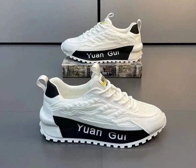 Yuan Gui Plateau-Sneaker für Herren aus Leder und Mesh