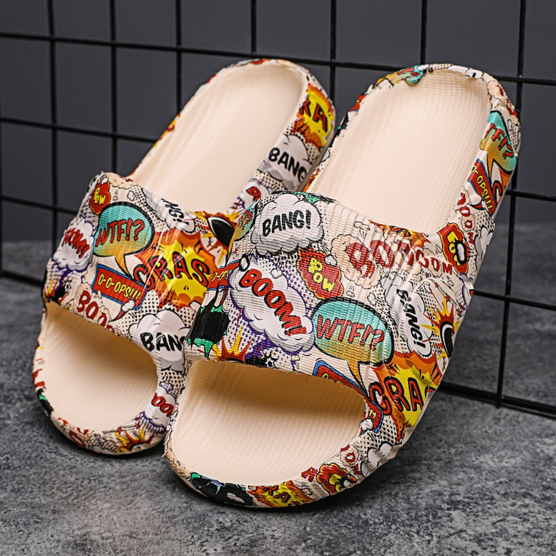 Chanclas de graffiti para hombre, para interiores y exteriores