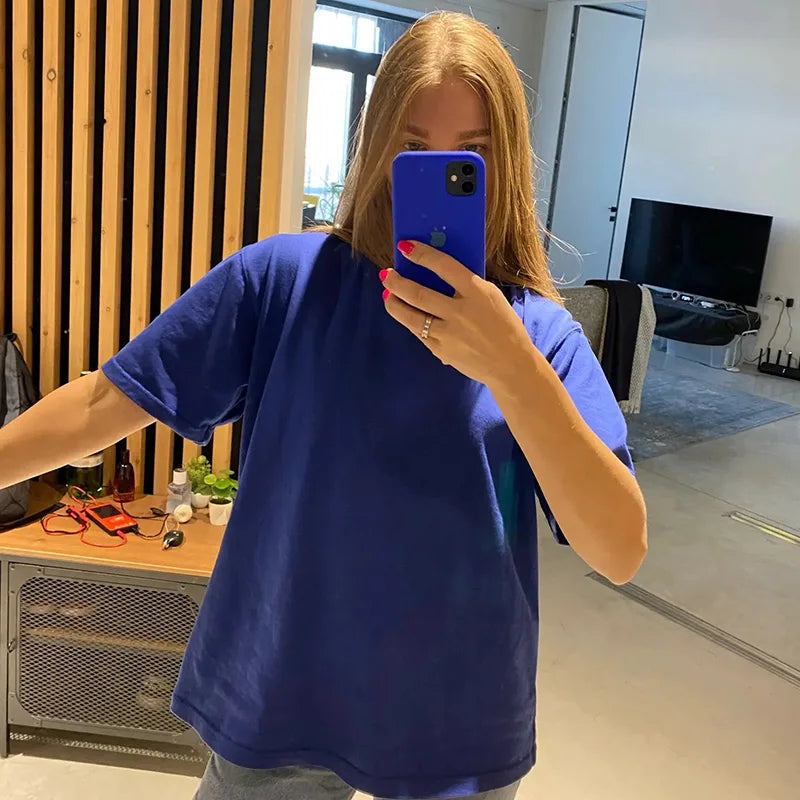 Camisetas unisex extragrandes de algodón sólido y pesado de 9.9 oz