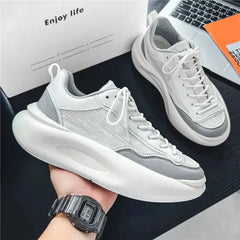 Artistic Sneaker Design Leather Fabric Height-Boost for Men