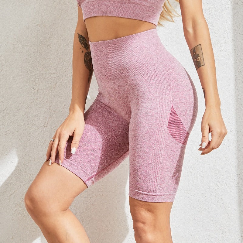 Pantalones cortos deportivos de cintura alta para mujer