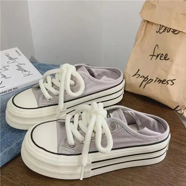 Schuhe für Teenager-Mädchen, Canvas-Plateau-Sneaker