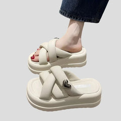 Plateau Sandalen mit Kreuzschnürung für Damen