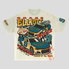 Camiseta extragrande de algodón Chase Eliot 9 Nascar Las Vegas Nevada