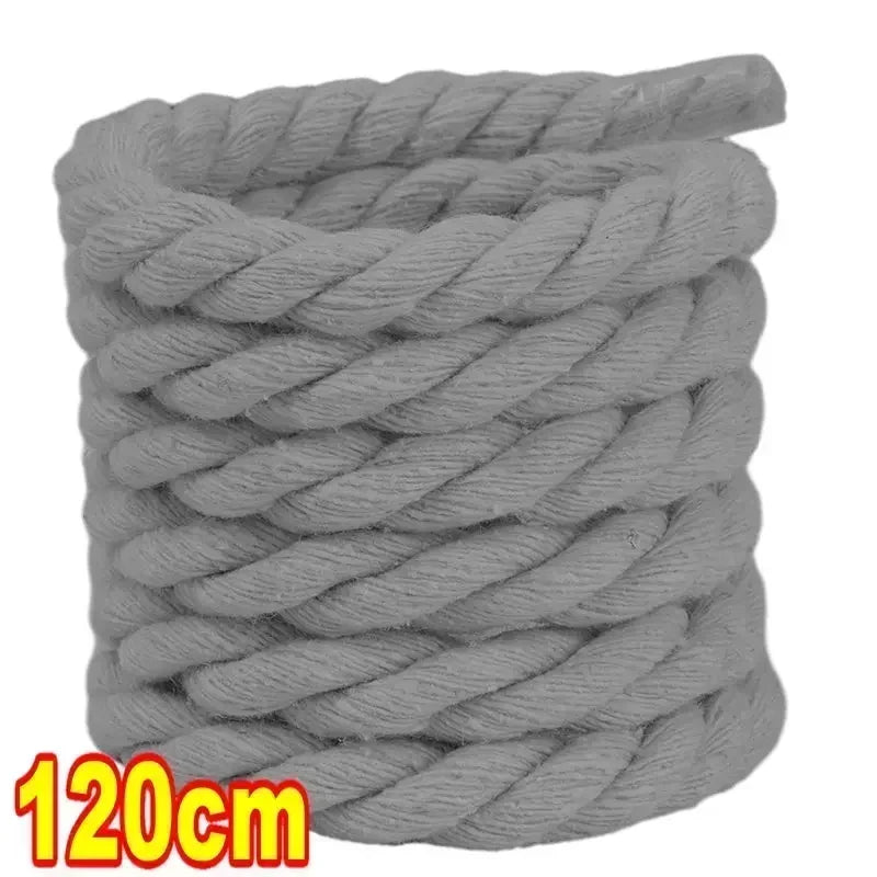 Dynamic Duo 2PCS Thick Cotton Line Weaving Twisted Rope Shoelaces (120-160CM)