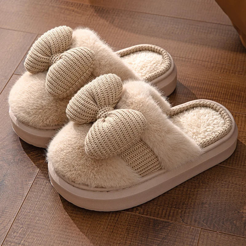 Pantuflas de felpa gruesas y antideslizantes para mujer