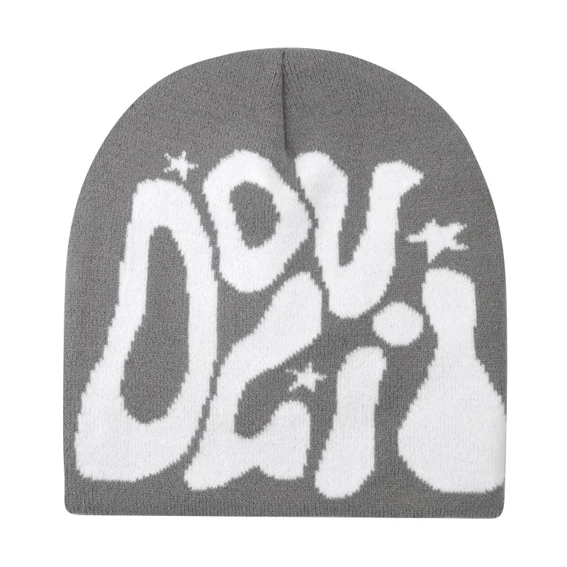 Gorro de punto unisex con letras de Kanye y estilo hip hop