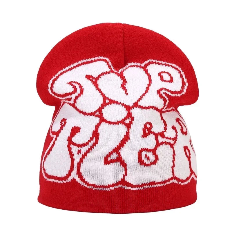 Gorro de punto unisex con letras de Kanye y estilo hip hop