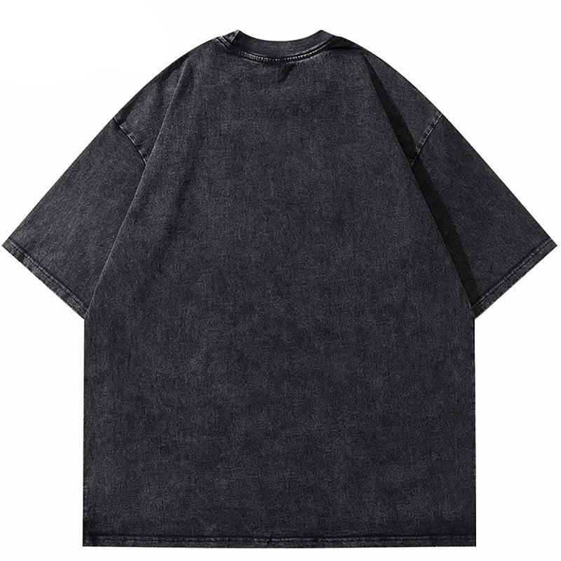Hip Hop Doberman Oversized Women's Washed Cotton T-shirt