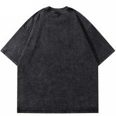 Hip Hop Doberman Oversized Women's Washed Cotton T-shirt