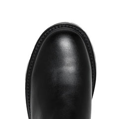 Botas Chelsea negras estilo británico para hombre de piel de microfibra