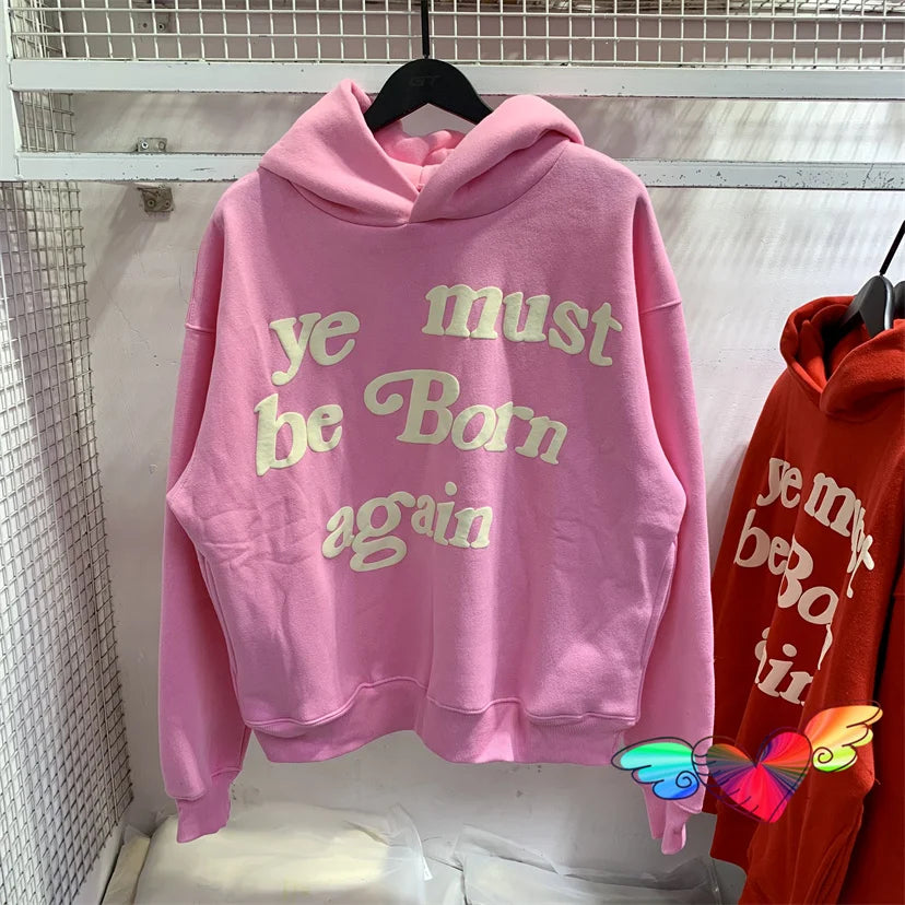 Sudadera con capucha Kanye - "Ye Must Be Born Again" unisex de gran tamaño