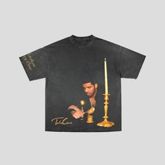Camiseta negra lavada - Estilo urbano de graduación de Kanye West
