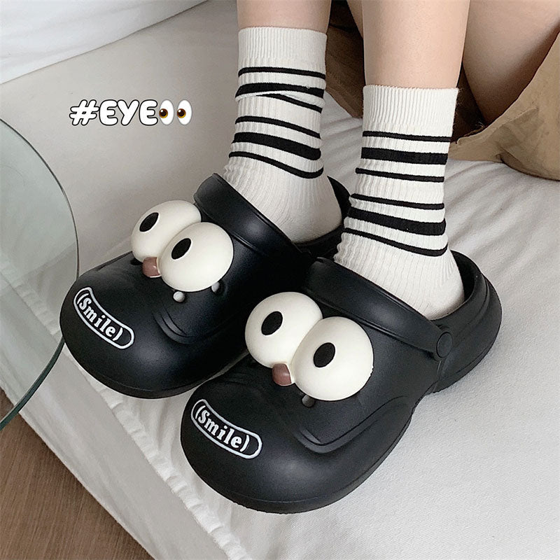 Funny Eyes Unisex Cartoon Beach Slides