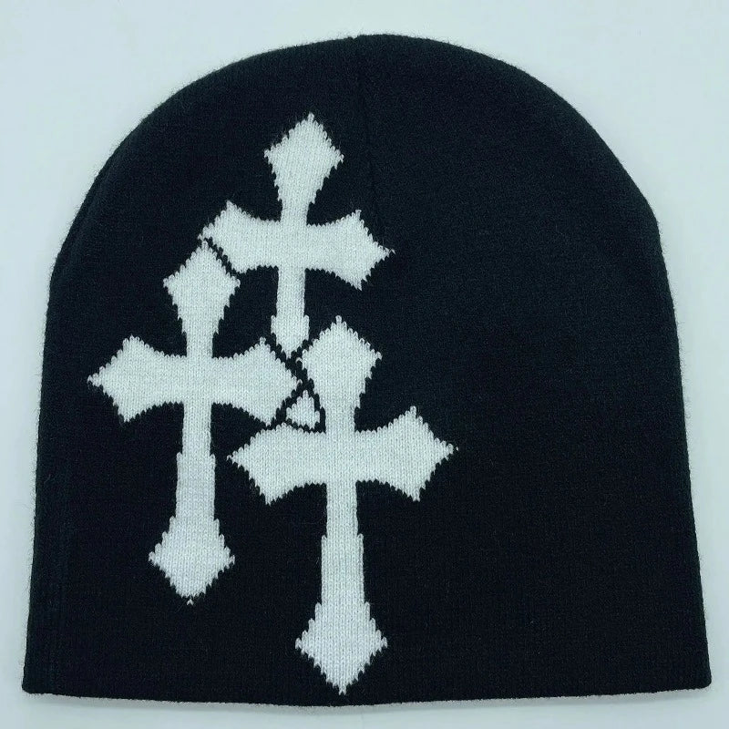 Überkreuz gestrickte Beanie Streetwear Wollmütze