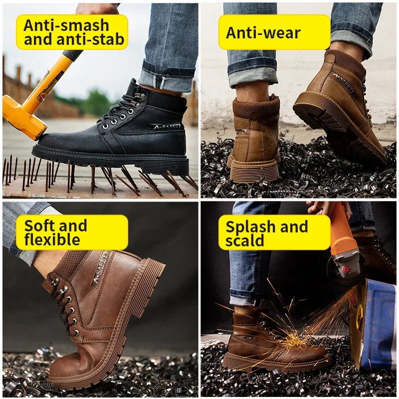 Versatile Protection Steel Toe Work Boots for Multiple Environments