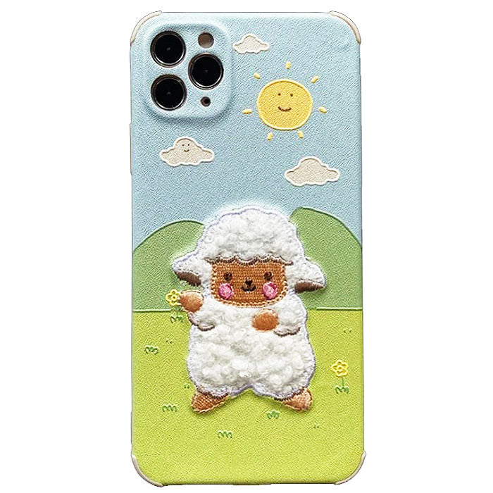 Funda para iPhone con bordado de ovejas