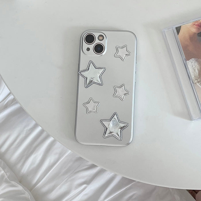 Funda para iPhone con estrella plateada