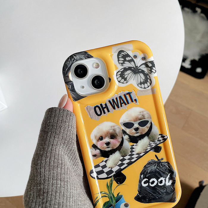 Funda para iPhone con diseño de perro patinador