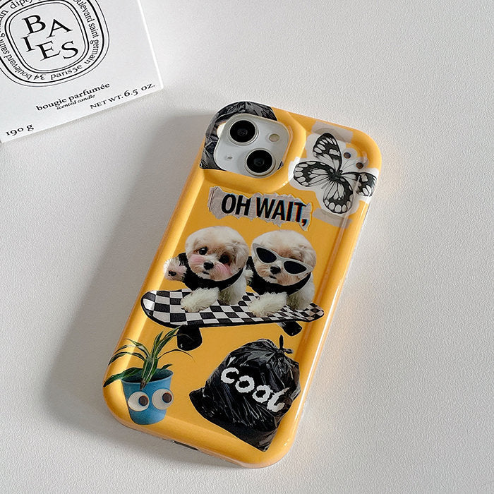 Funda para iPhone con diseño de perro patinador