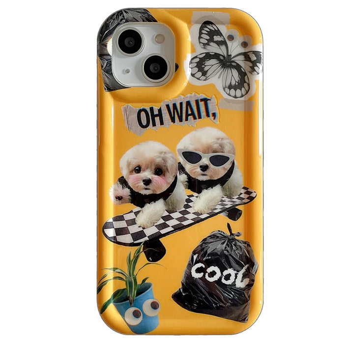 Funda para iPhone con diseño de perro patinador