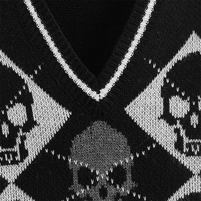 Skull Argyle Vest