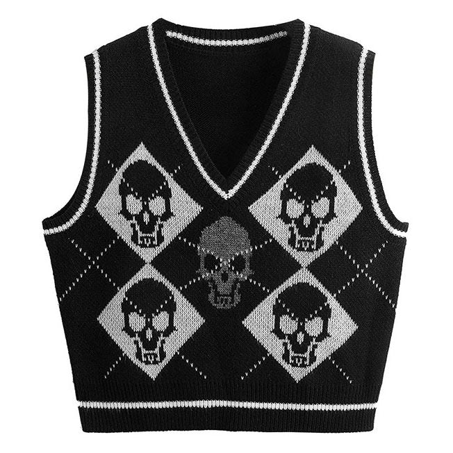 Skull Argyle Vest