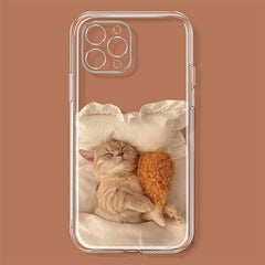 Funda para iPhone con diseño de gato durmiendo