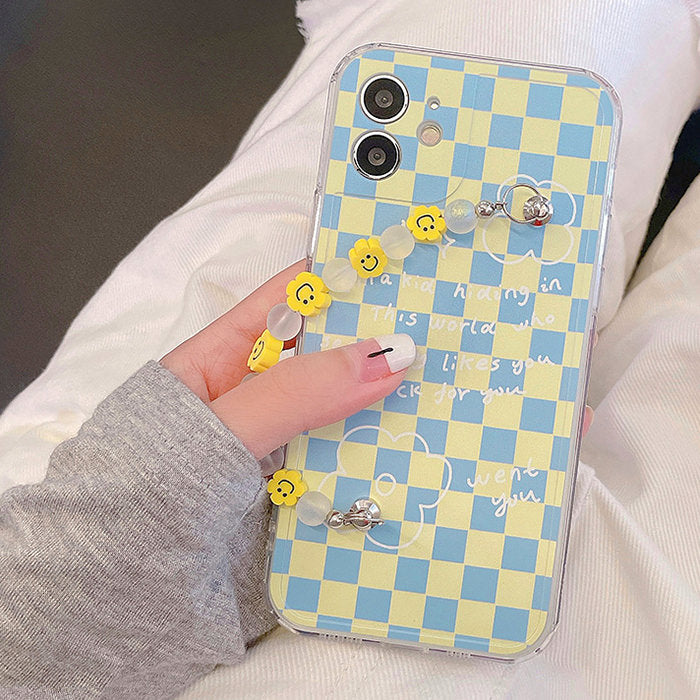 Funda para iPhone con diseño de cuadros sonrientes 