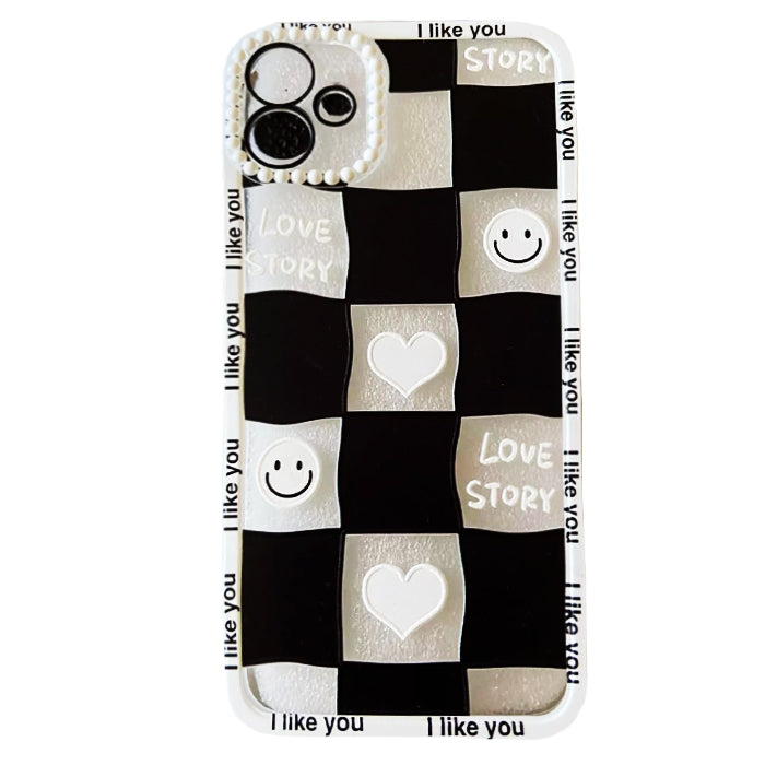 Funda para iPhone con cuadros sonrientes 