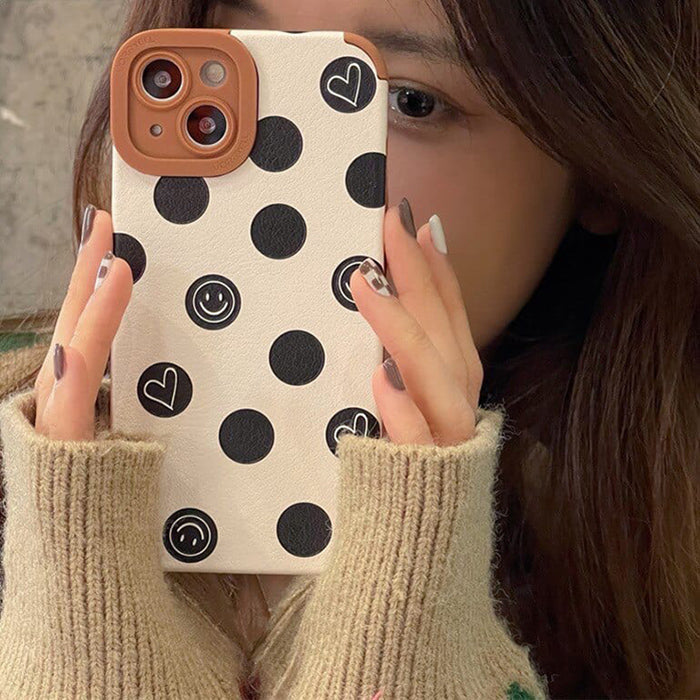 Funda para iPhone con estampado de puntos sonrientes