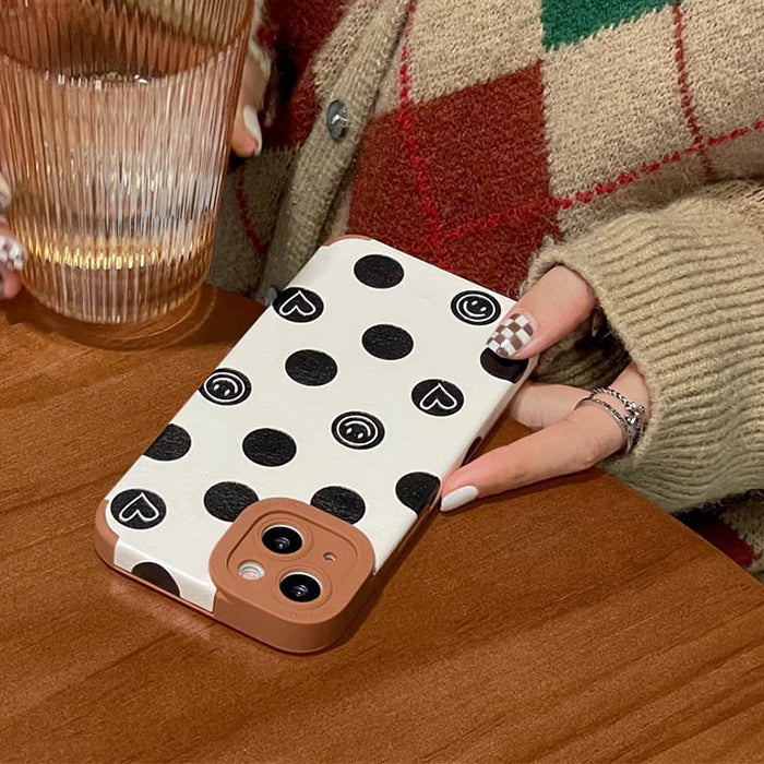 Funda para iPhone con estampado de puntos sonrientes