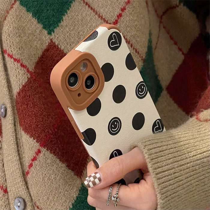 Funda para iPhone con estampado de puntos sonrientes