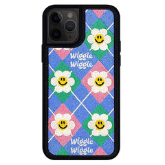 Funda para iPhone con bordado de flores sonrientes